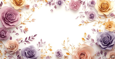 粉色黄色紫色纸艺玫瑰