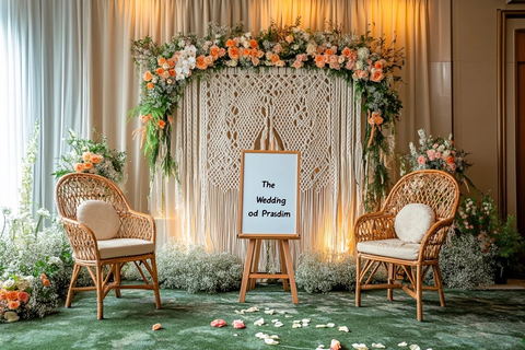 婚礼背景装饰与椅子