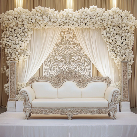 印度白色婚礼舞台背景