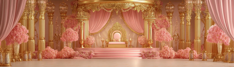 印度婚礼舞台与金色宝座