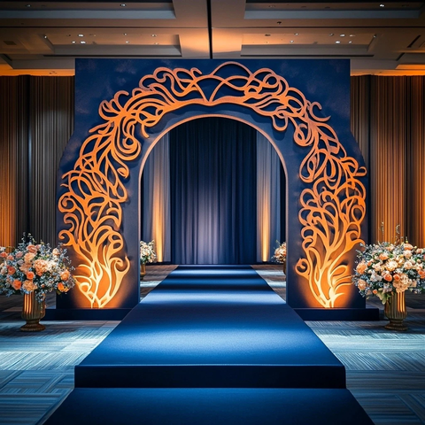 室内婚礼新娘入场拱门设计