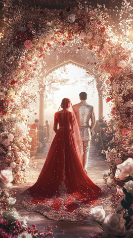 印度新娘新郎婚礼场景