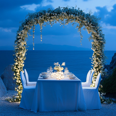 海边夜晚求婚场景