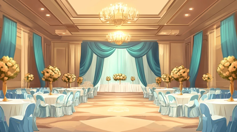 宴会厅卡通风格
