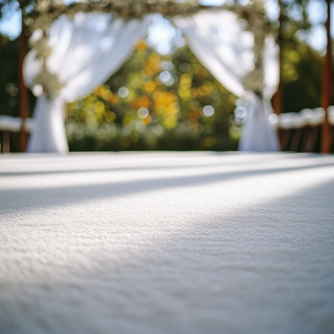 白色针刺地毯与婚礼祭坛