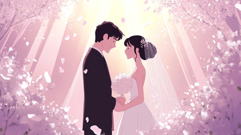 婚礼交换戒指场景