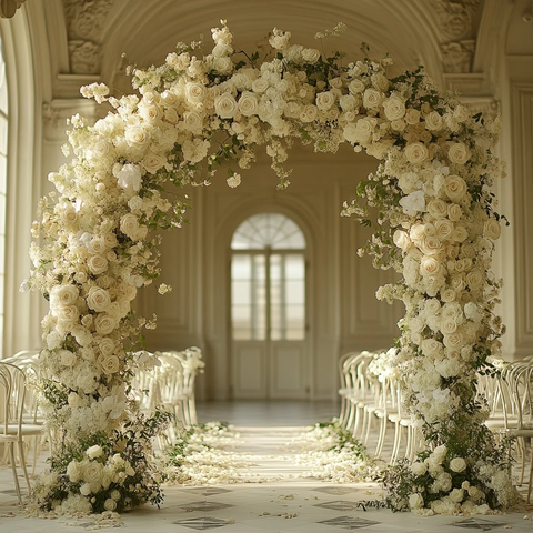 白色玫瑰婚礼拱门