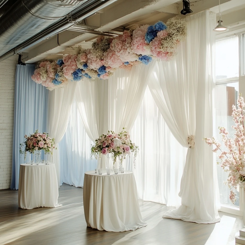 白色窗帘婚礼派对