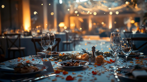 婚礼结束后的宴会厅