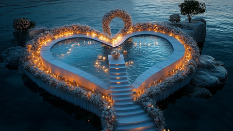 心形水上婚礼场地