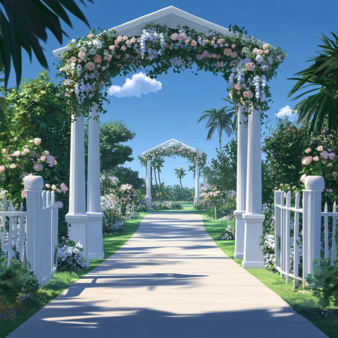 花园婚礼背景