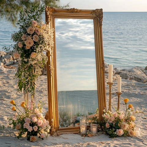 海滩婚礼大镜子