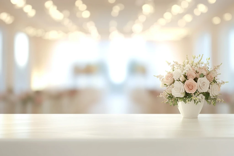 白色空婚礼桌