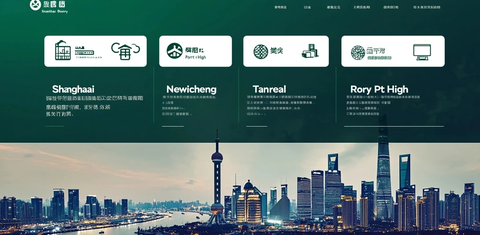 上海城市夜景及多个公司标识展示