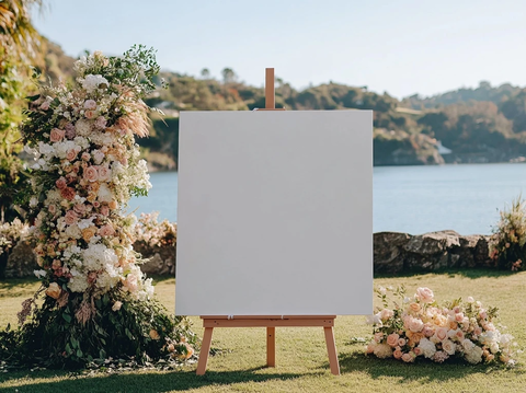 白色画布与户外婚礼装饰