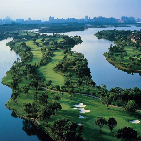 水边绿地高尔夫球场全景图