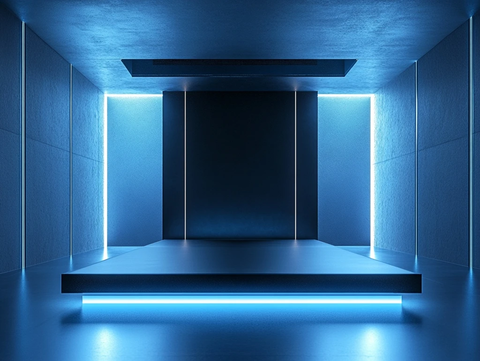 黑色产品平台与数字背景融合