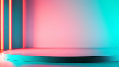 渐变背景圆形舞台