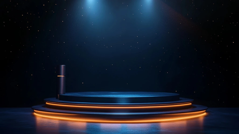 圆柱展示台与底座