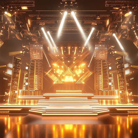 音乐会舞台与灯光效果