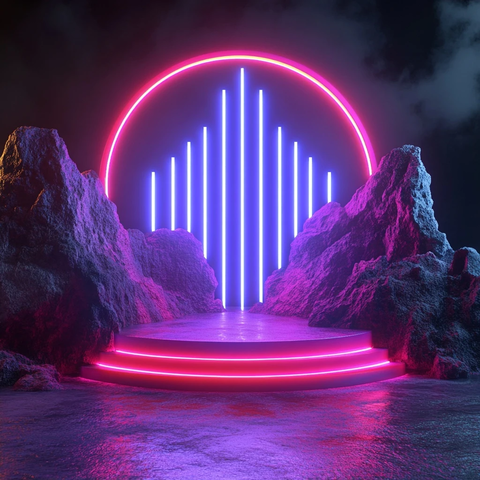 霓虹舞台3D渲染产品展示