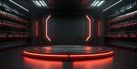 黑色红色圆形平台