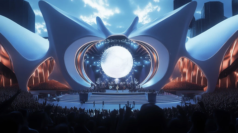 大型户外音乐舞台表演