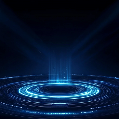 黑暗空间中的光环舞台