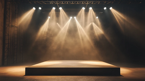 低垂聚光灯舞台