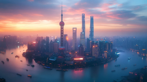 上海陆家嘴地标建筑全景