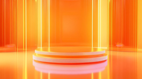 橙色玻璃讲台悬浮