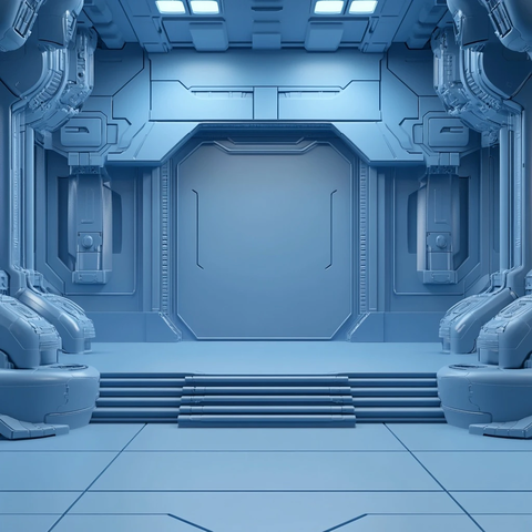 蓝色背景机器人舞台