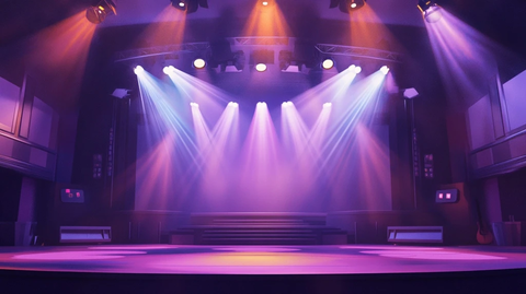 舞台聚光灯下