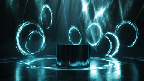 能量光环环绕金属基座