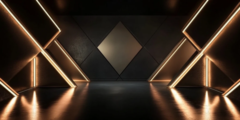 黑金高端背景线条立方体钻石三角形产品空桌