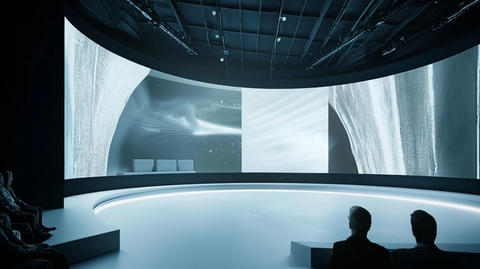 公司技术演示半圆形屏幕投影