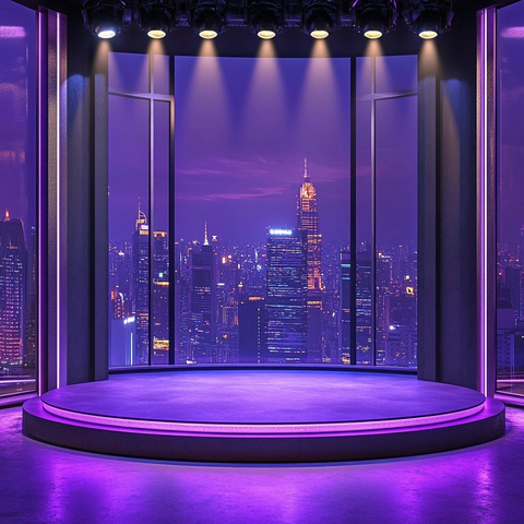 梦幻紫色舞台新闻秀