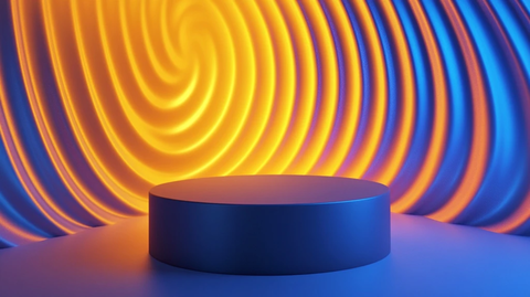 圆柱讲台与螺旋图案