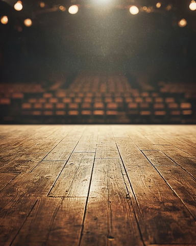 舞台木地板俯瞰空椅