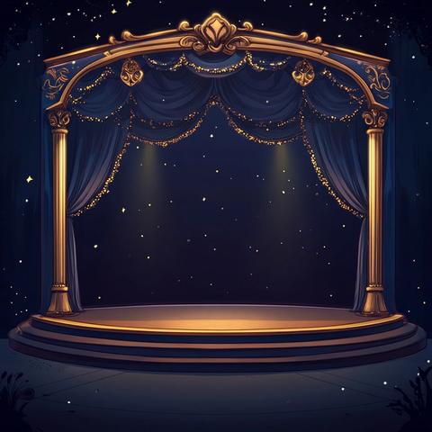 空舞台与金色边缘