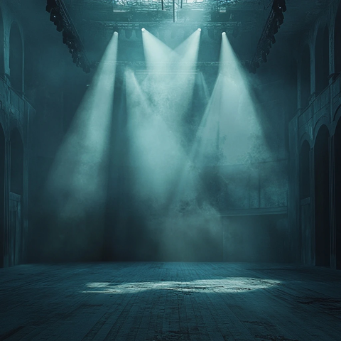 空荡舞台与暗色座椅