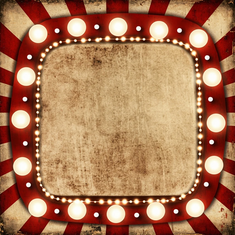 马戏团后台方形镜灯
