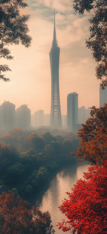 广州塔周边城市风光