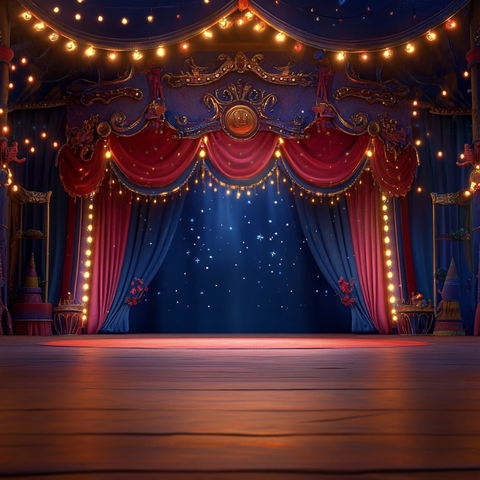 魔术装饰幕布开启