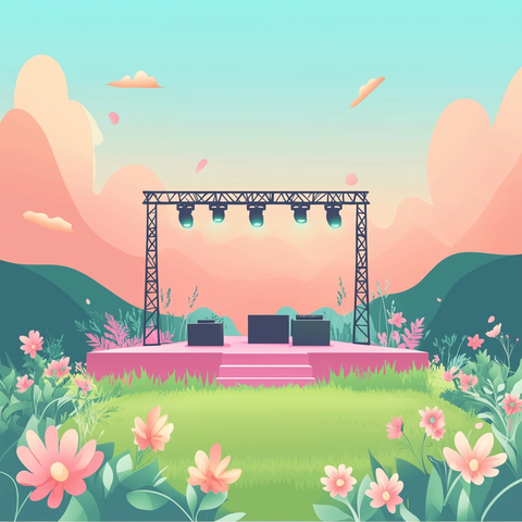 卡通风格渐变舞台