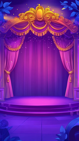 紫色舞台金色装饰
