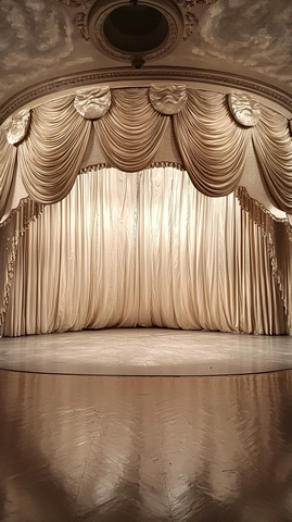 圆形舞台与褶皱幕布