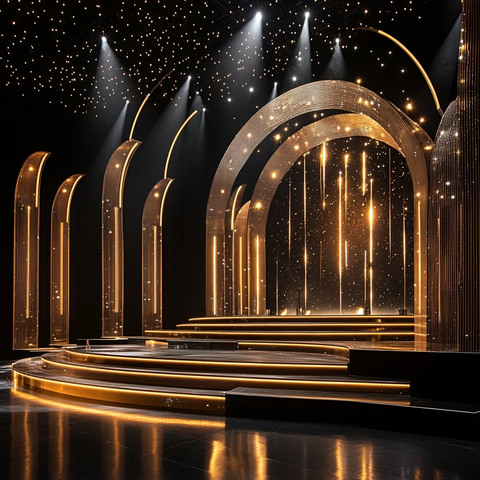 金色弧形舞台设计