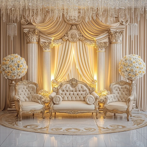 文艺复兴建筑婚礼装饰背景