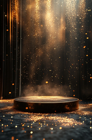 金色舞台与黑色幕布